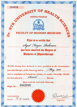 Bachelor of Physiotherapy (BPT)